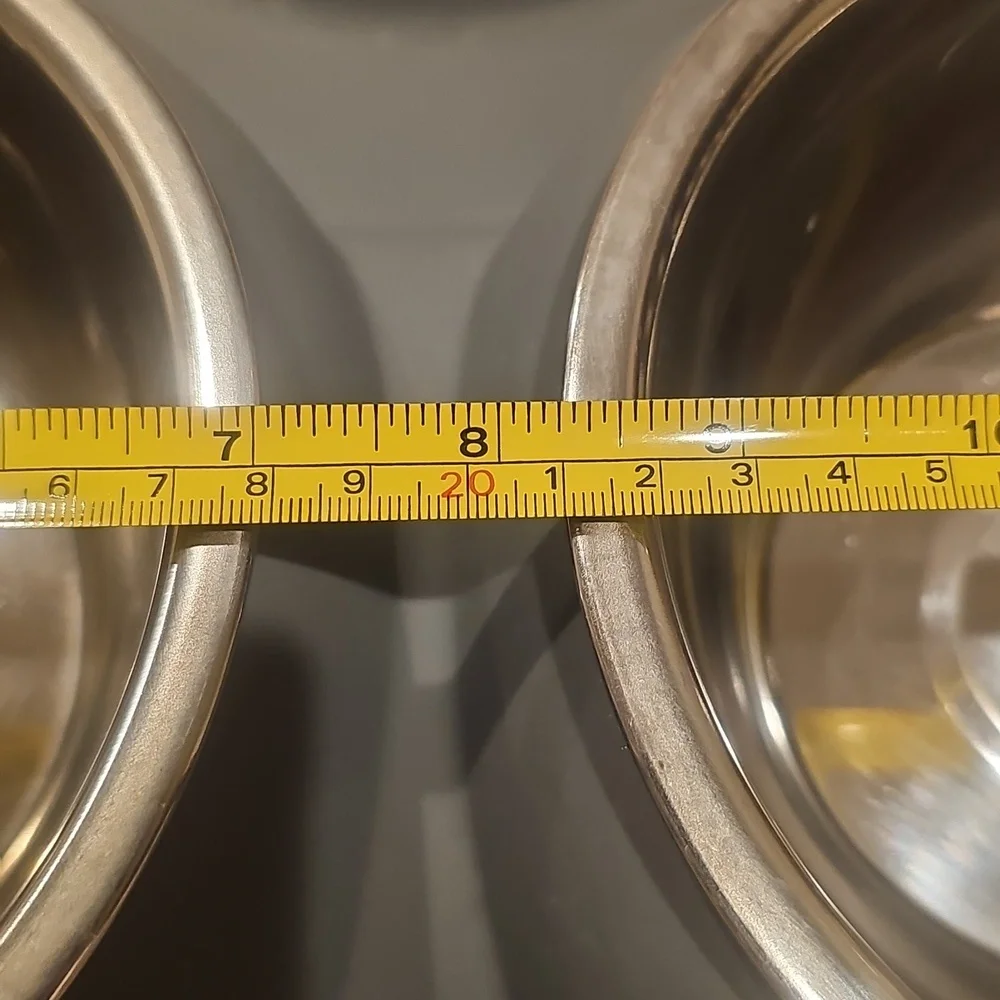 Stainless Steel Double Pet Bowl with Gray Rubber Mat